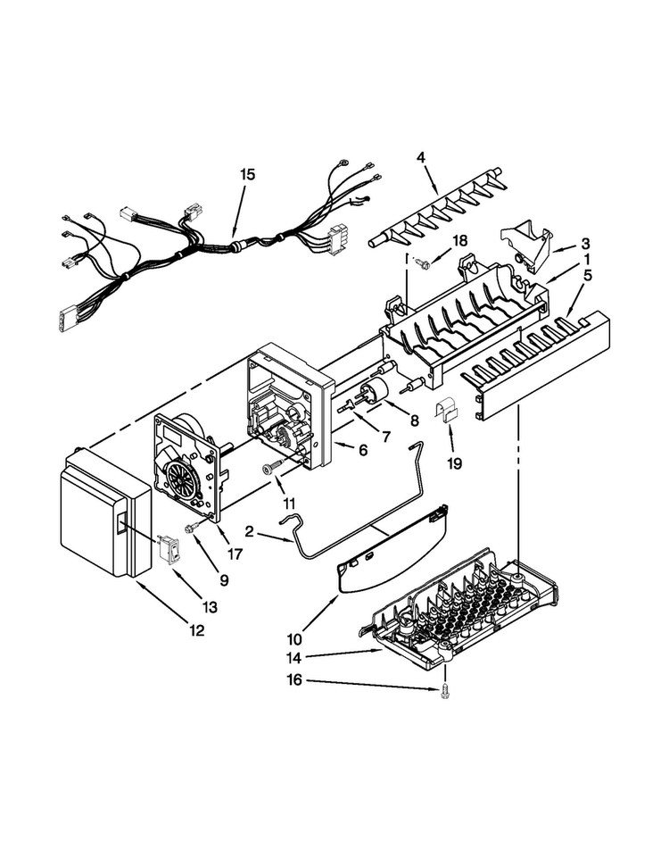 Icemaker Parts Diagram and Parts List for JFI2089WTS7  Jenn-Air Refrigerator