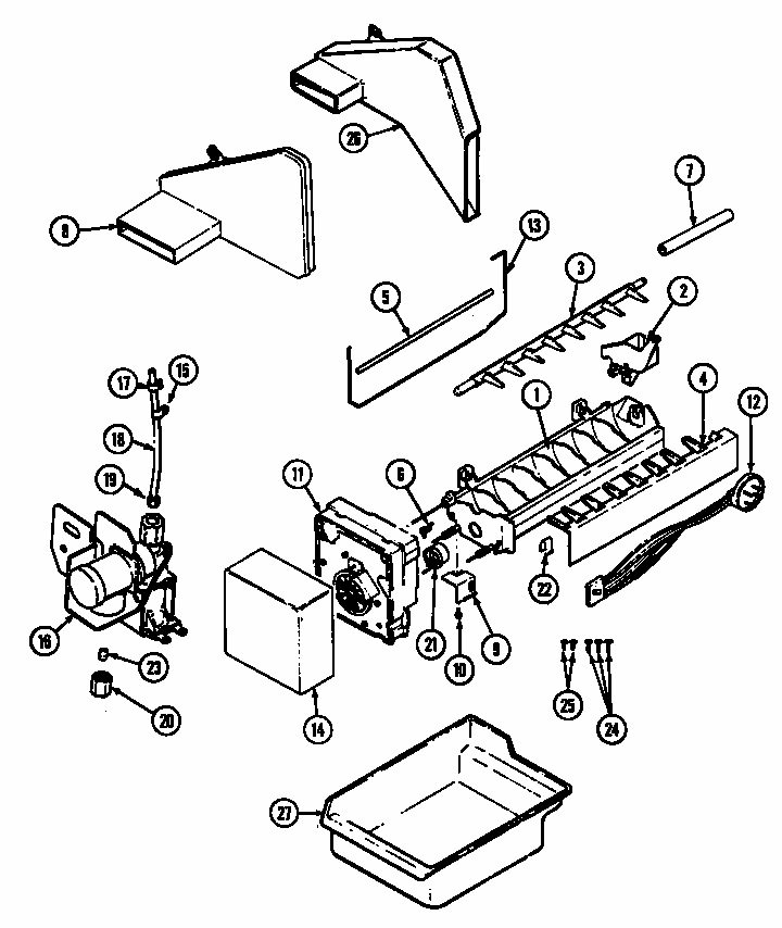 Optional Ice Maker Kit (rtc1500cae/dh01a) (rtc1500cal/dh02a) (rtc1500cge/df17a) Diagram and Parts List for RTC1500CAL DH01A Maytag Refrigerator