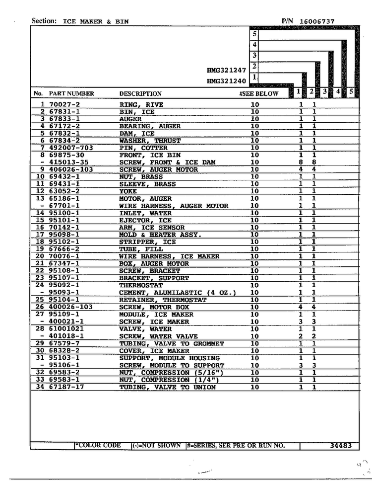 Ice Maker And Bin Page 2 Diagram and Parts List for 321240  Admiral Refrigerator