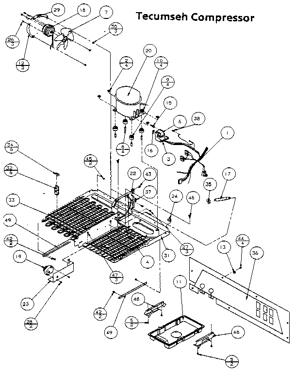 Unit Parts Diagram and Parts List for 85171-P1117102W  Amana Refrigerator