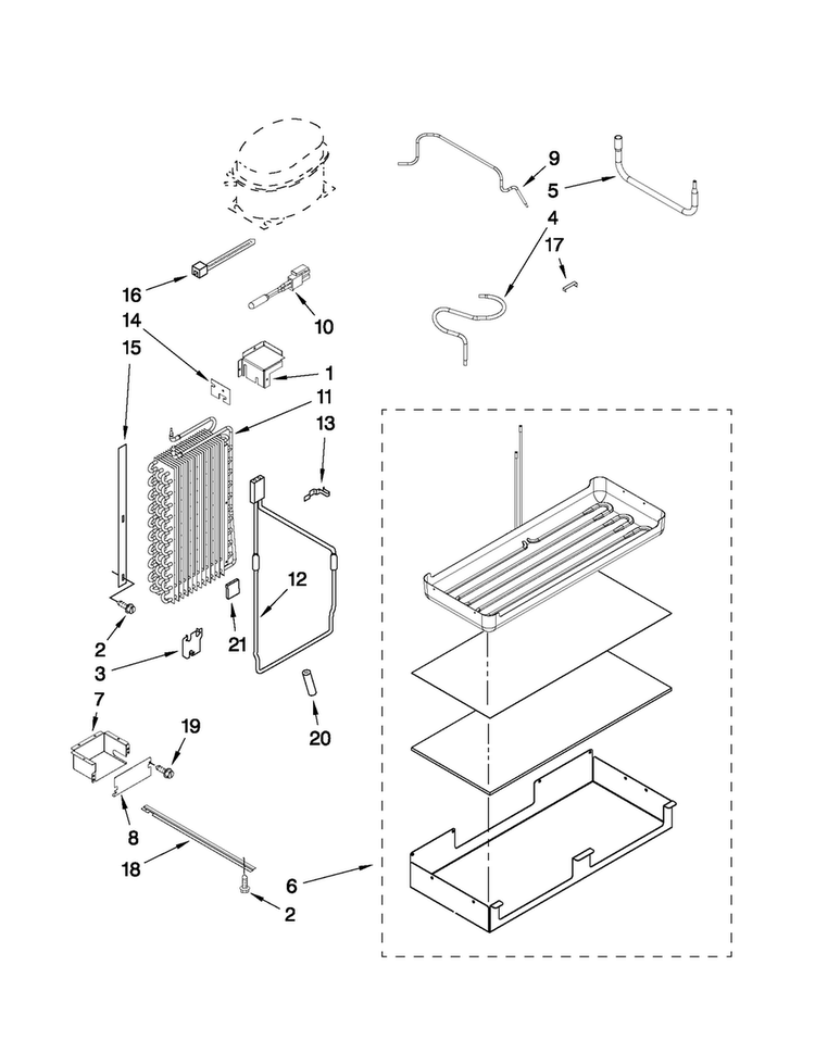 Lower Unit And Tube Parts Diagram and Parts List for JS42CXDUDB02  Jenn-Air Refrigerator