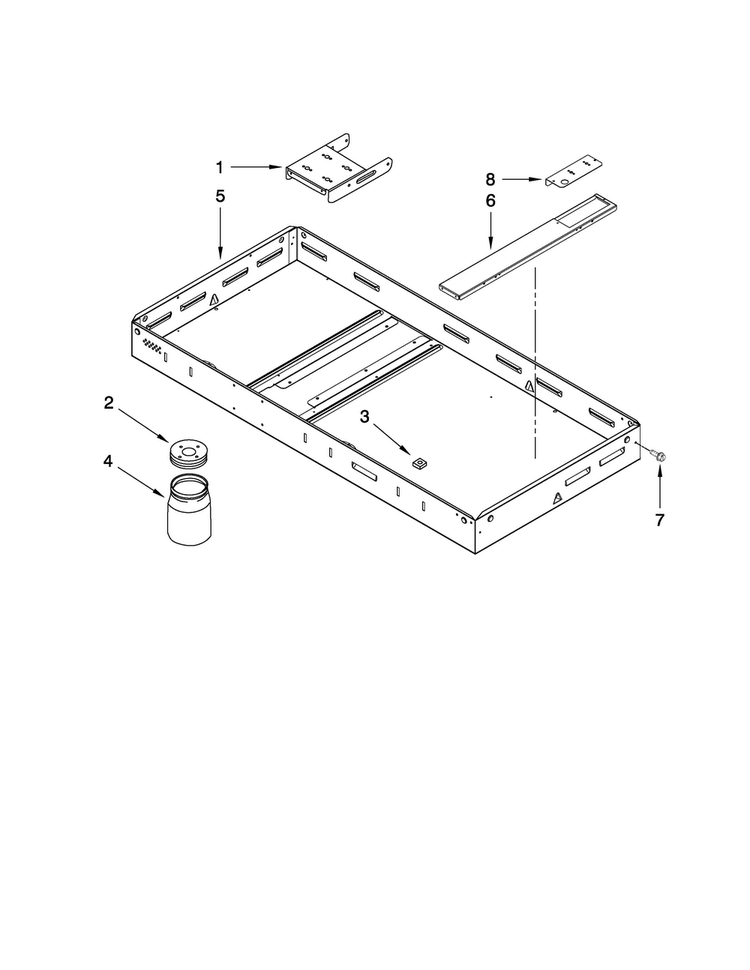 Burner Box Assembly Diagram and Parts List for JED8345ADB15  Jenn-Air Cooktop