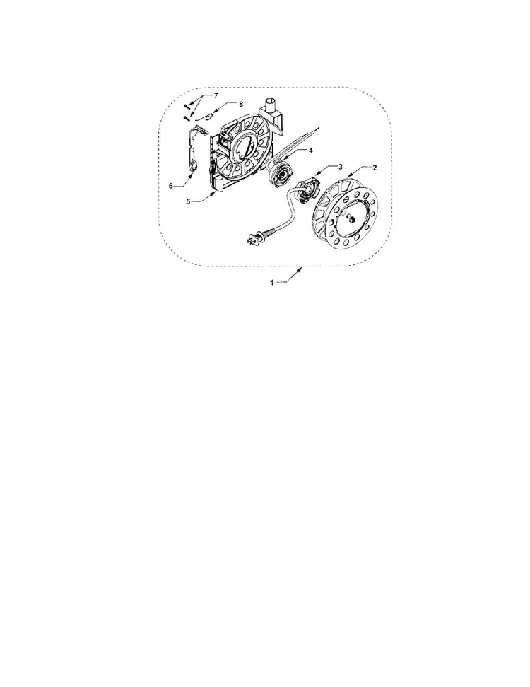 Cord Reel Diagram and Parts List for 11629915900  Kenmore Canister Vacuum