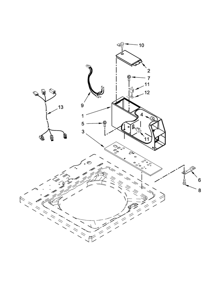 Meter Case Parts Diagram and Parts List for MVW18PDAGW0  Maytag Washer