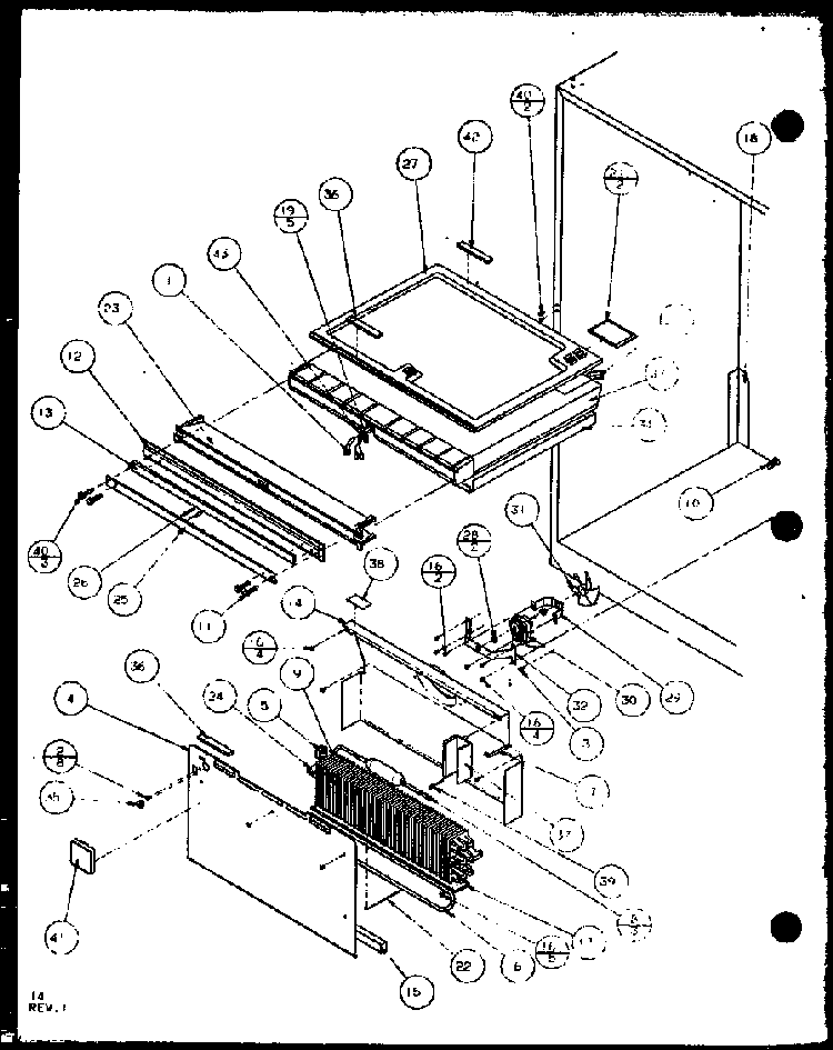 Divider And Evaporator Diagram and Parts List for BZ22QL-P1153001WL  Amana Refrigerator
