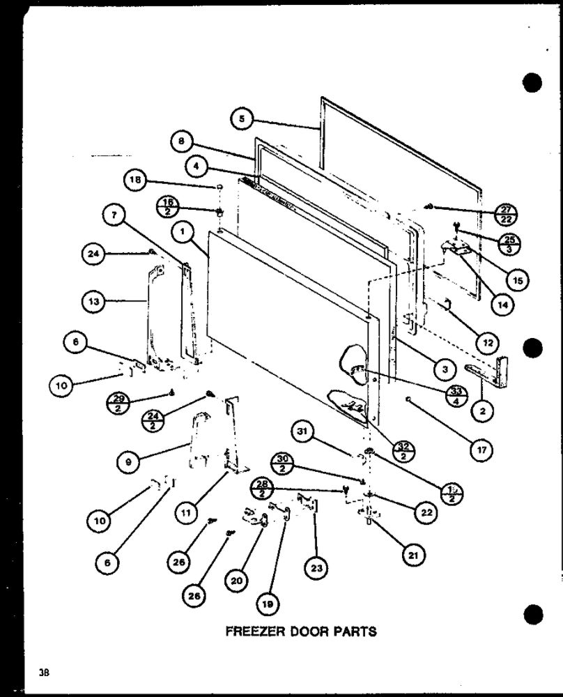 Freezer Door Parts 3 Diagram and Parts List for IC3H-P7621307W-TM  Amana Refrigerator
