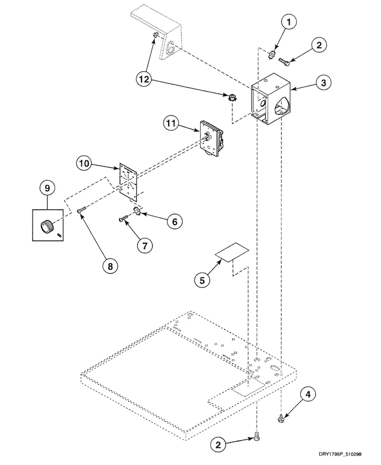 Timer Assy Diagram and Parts List for SDE007LF  Speed Queen Dryer