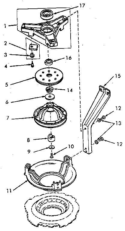 Bearing Housing, Brake, Pulley And Pivot Dome Diagram and Parts List for NA6621W33821  Speed Queen Washer