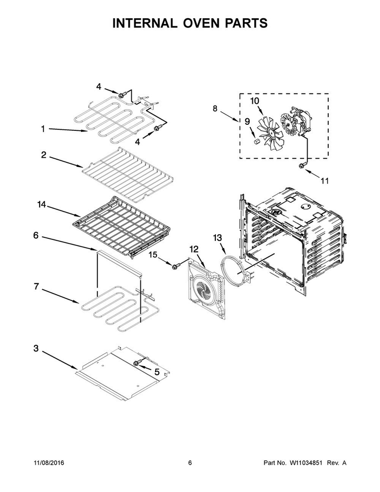 Internal Oven Parts Diagram and Parts List for MEW9527FZ02  Maytag Wall Oven