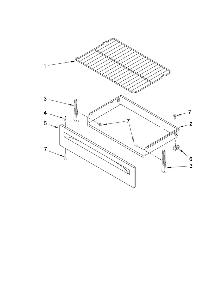 Drawer & Broiler Parts Diagram and Parts List for AER5523XAW0  Amana Range