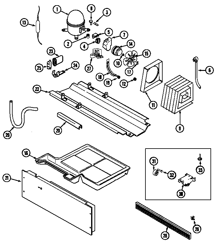Compressor (gt1922nxcw) Diagram and Parts List for GT1922NXC*  Maytag Refrigerator