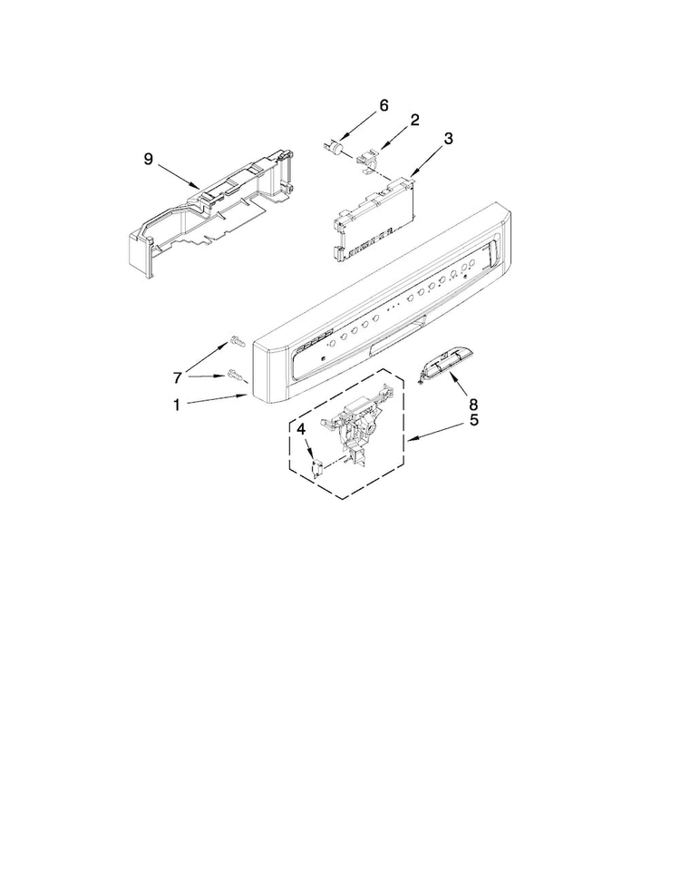 Control Panel And Latch Parts Diagram and Parts List for MDB4709AWB2  Maytag Dishwasher