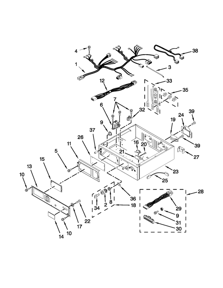 Control Panel And Separator Parts Diagram and Parts List for MLE26PRBZW0  Maytag Dryer