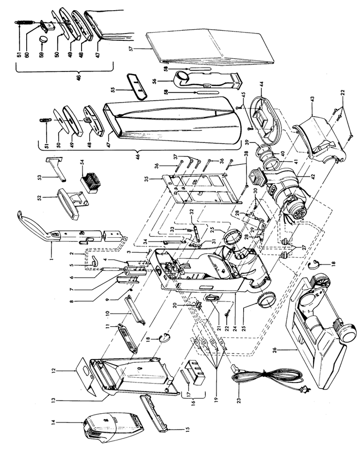 Cleaningtools, Outerbag Diagram and Parts List for U4217  Hoover Upright Vacuum