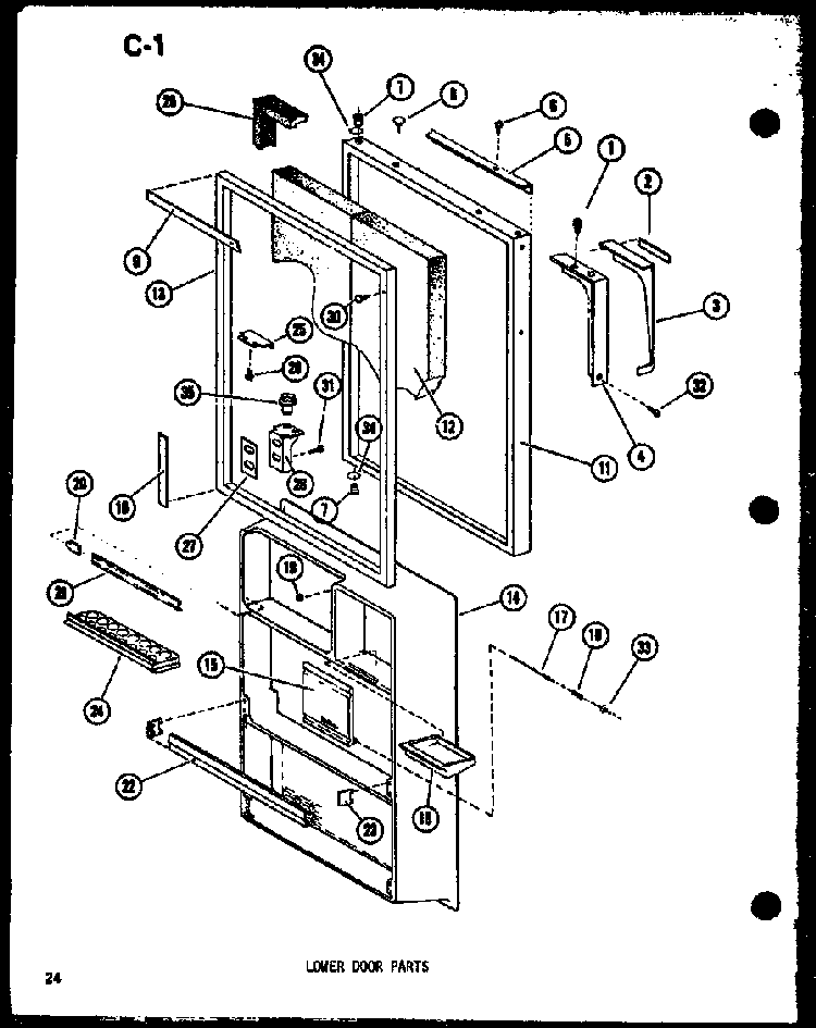 Lower Door Parts Diagram and Parts List for TC18F-G-P75288-5WG  Amana Refrigerator