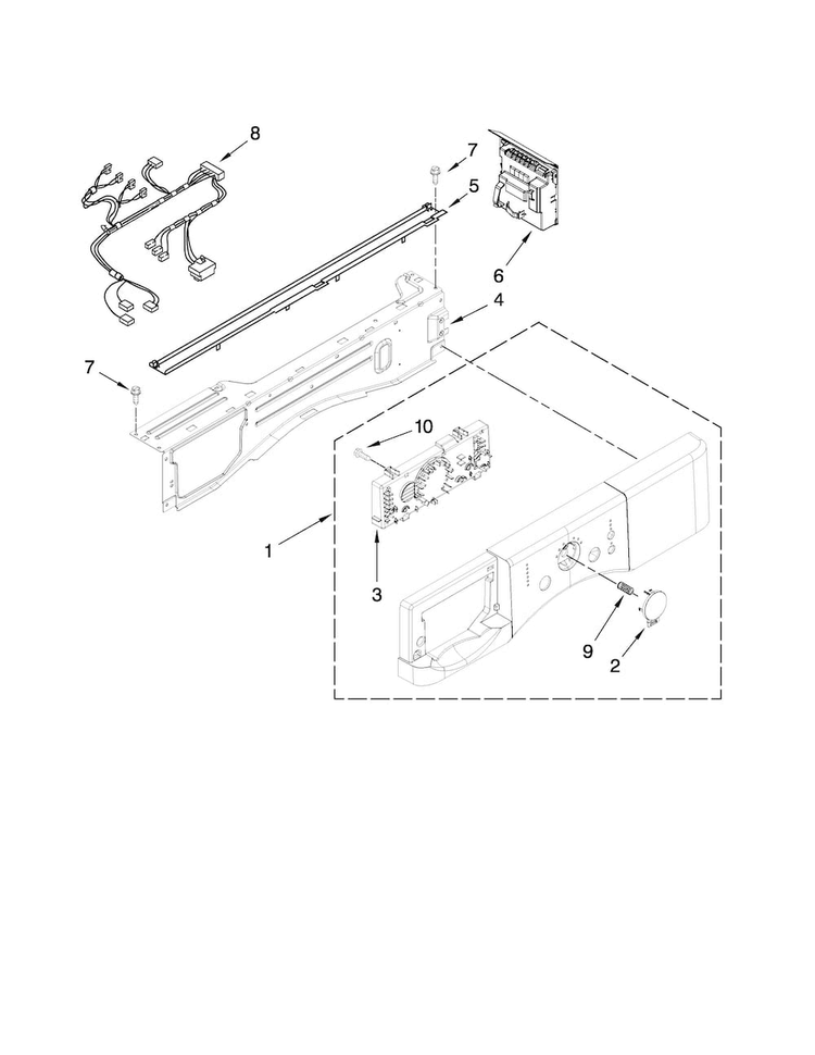 Control Panel Parts Diagram and Parts List for NFW7300WW00  Amana Washer