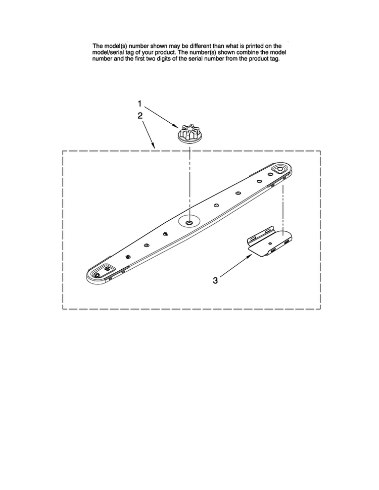 Lower Washarm Parts Diagram and Parts List for MDBH955AWB1  Maytag Dishwasher