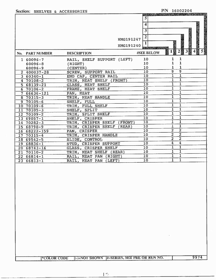 Shelves And Accessories Page 2 Diagram and Parts List for 19124-0  Admiral Refrigerator