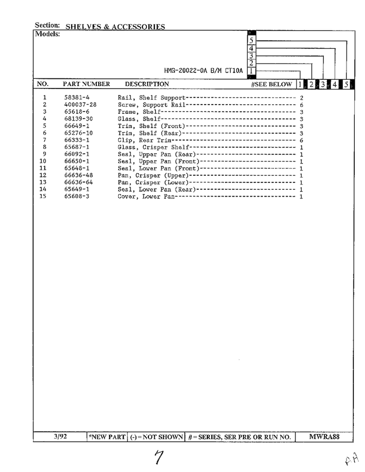 Shelves And Accessories Page 2 Diagram and Parts List for 20022-0A  Admiral Refrigerator
