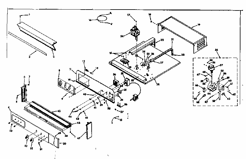 Control Panel Diagram and Parts List for 8504237560  Kenmore Range