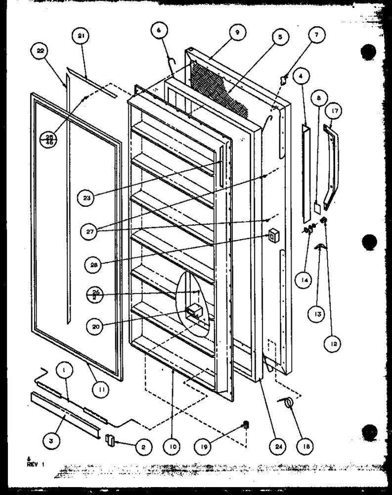 Diagram 1 Diagram and Parts List for IC2-P3641508W-FRZ  Amana Freezer