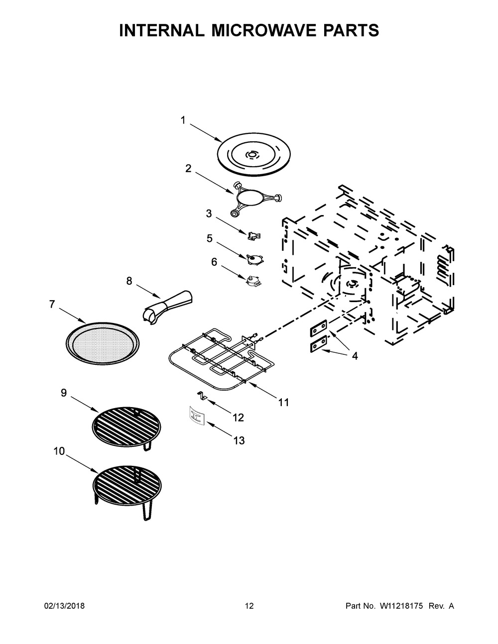 Internal Microwave Parts Diagram and Parts List for JMW2427DS02  Maytag Microwave Oven Combo