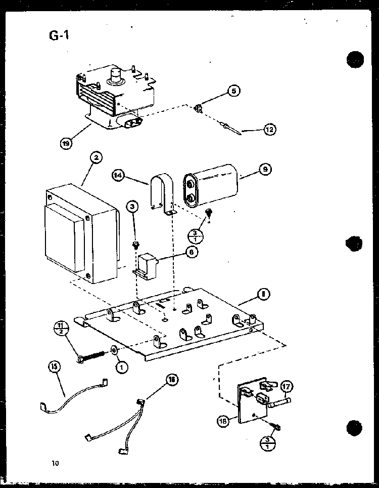 Magnetron And Transformer Diagram and Parts List for RS-7A P75589-7M Amana Microwave