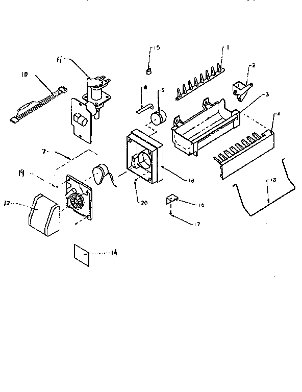 Compact Ice Maker D7824702 Diagram and Parts List for TV18S3W-P1194901W  Amana Refrigerator
