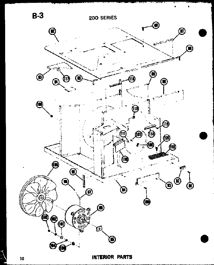 Interior Parts Diagram and Parts List for ES216D-3MR P55417-43R Amana Air Conditioner