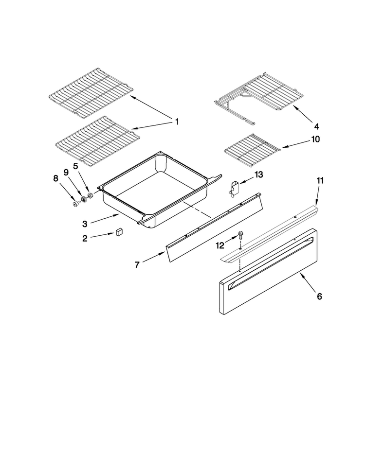 Drawer And Rack Parts Diagram and Parts List for MGS5875BDS23  Maytag Range