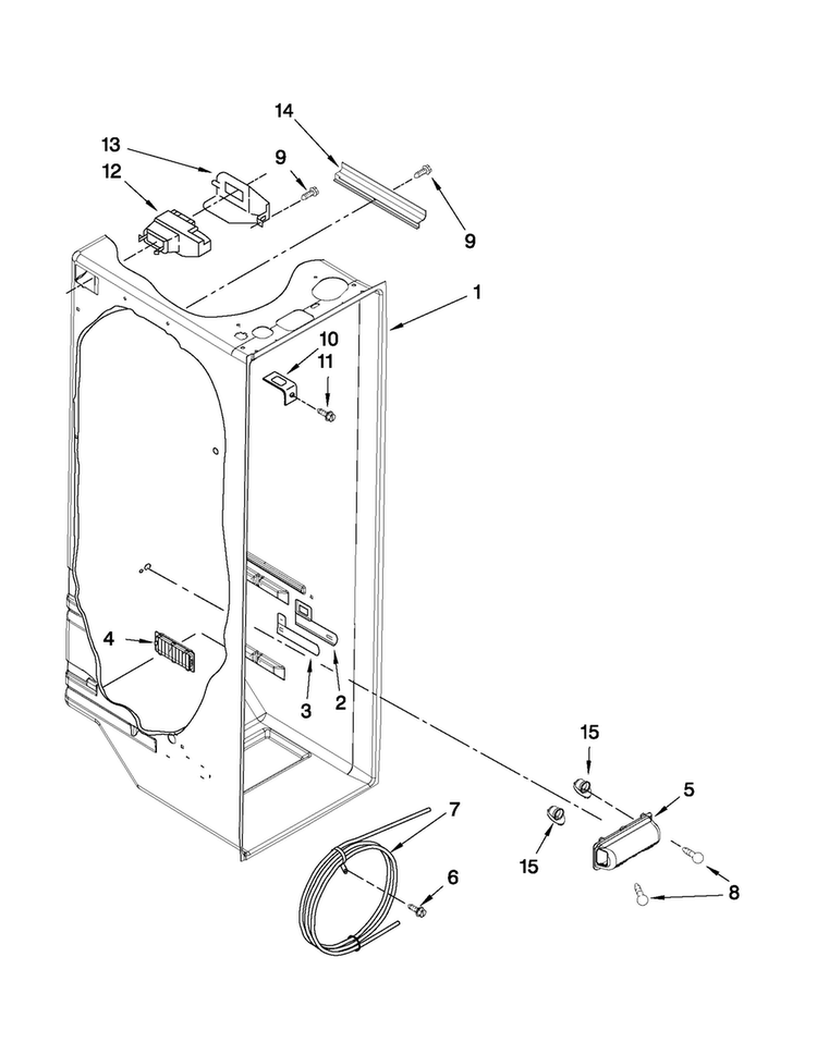 Refrigerator Liner Parts Diagram and Parts List for MSF22C2EXB00  Maytag Refrigerator
