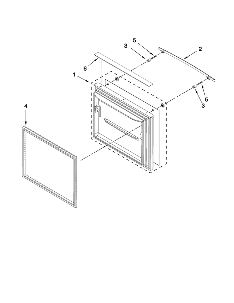Freezer Door Parts Diagram and Parts List for JFC2290VPY2  Jenn-Air Refrigerator