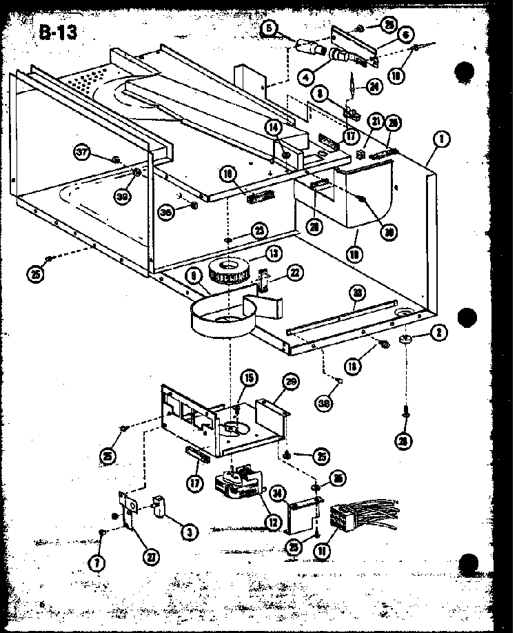 Blower Diagram and Parts List for RL6-10ET P76383-1M Amana Microwave