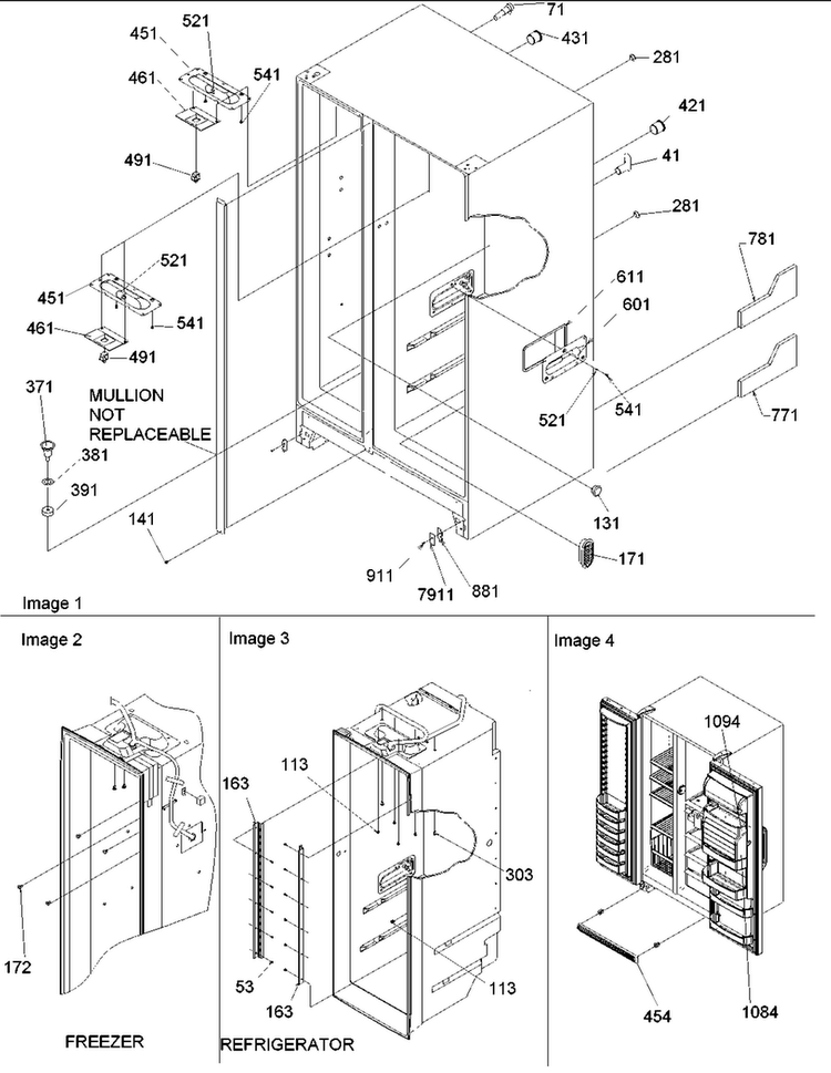 Cabinet Parts & Toe Grille Diagram and Parts List for AARS2304AC-PARS2304AC0  Amana Refrigerator