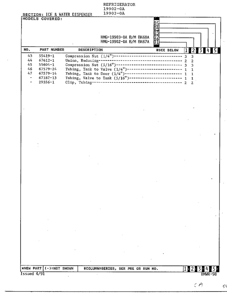 Ice And Water Dispenser Page 3 Diagram and Parts List for 19903-0A  Admiral Refrigerator