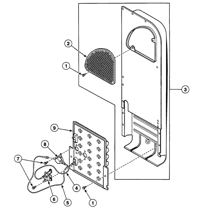 Heater Diagram and Parts List for SSE707QF  Speed Queen Dryer