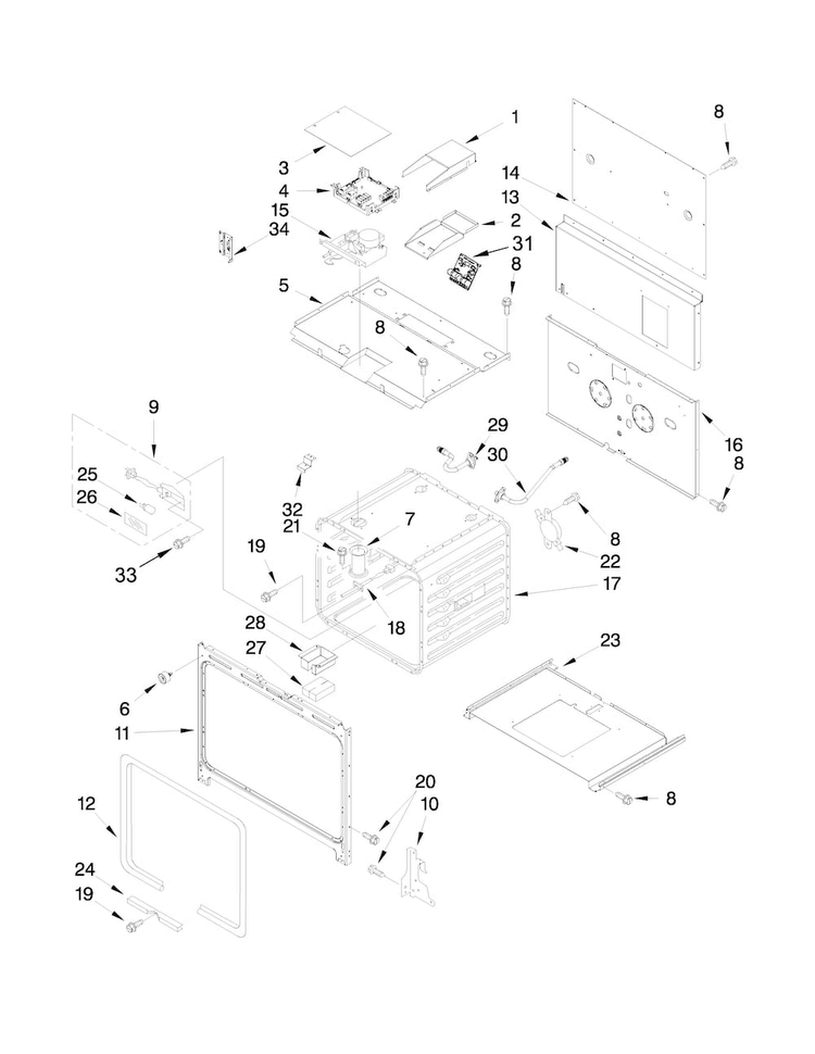 Oven Parts Diagram and Parts List for JLRP536WP00  Jenn-Air Range