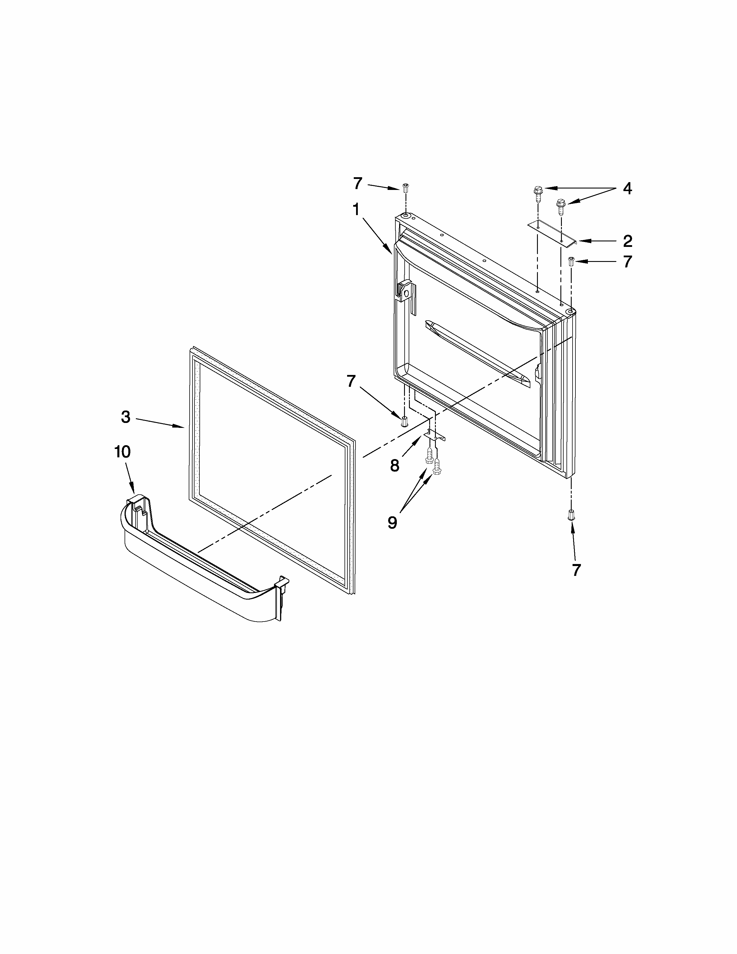 Freezer Door Parts Diagram and Parts List for GB5526FEAW3  Maytag Refrigerator