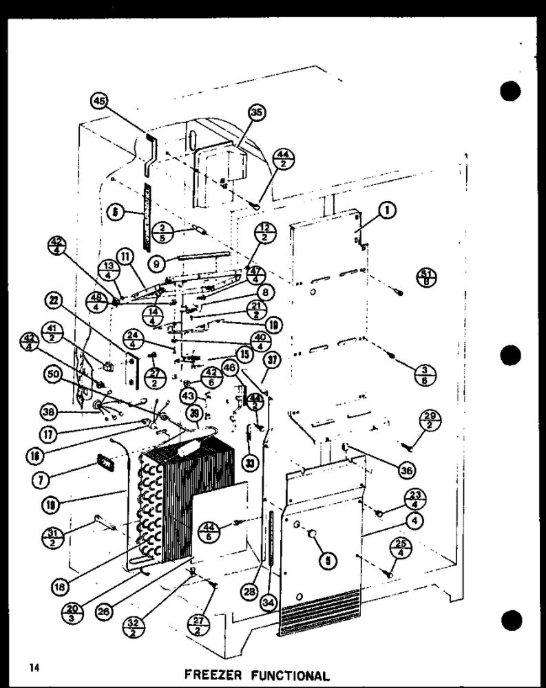 Freezer Functional Diagram and Parts List for IC2-P3641508W-SXS  Amana Refrigerator