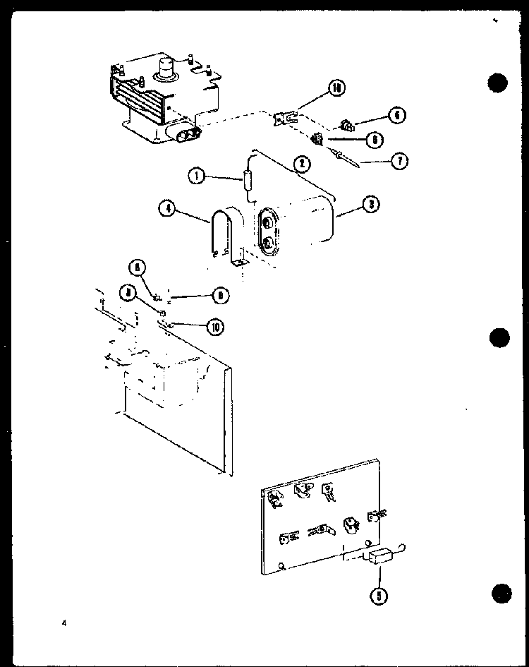 Fuse/capacitor Diagram and Parts List for RR-9TA P73559-3M Amana Microwave