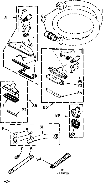 Attachment Parts Diagram and Parts List for 11626620  Kenmore Canister Vacuum