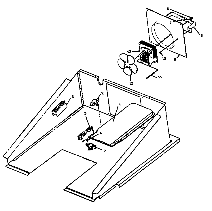 Control Compartment Diagram and Parts List for AO27SEW1 P1132340NW Amana Range