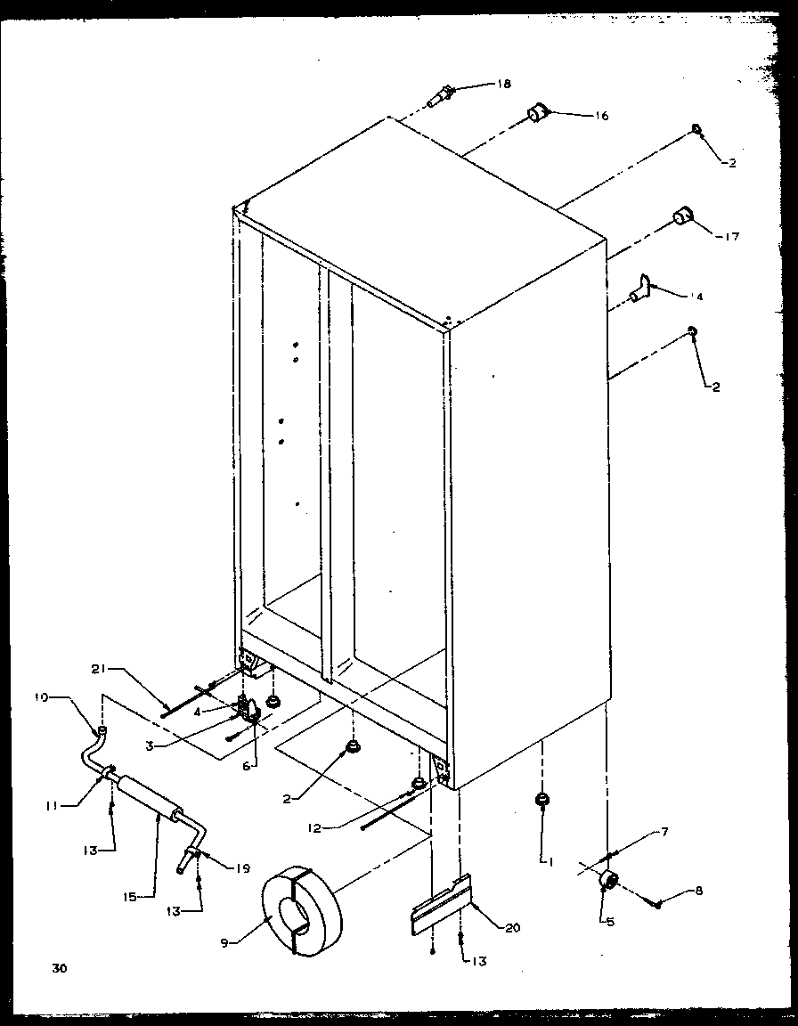 12 - ROLLERS AND BACK UNIT Diagram and Parts List for ELECREF  Maytag Refrigerator
