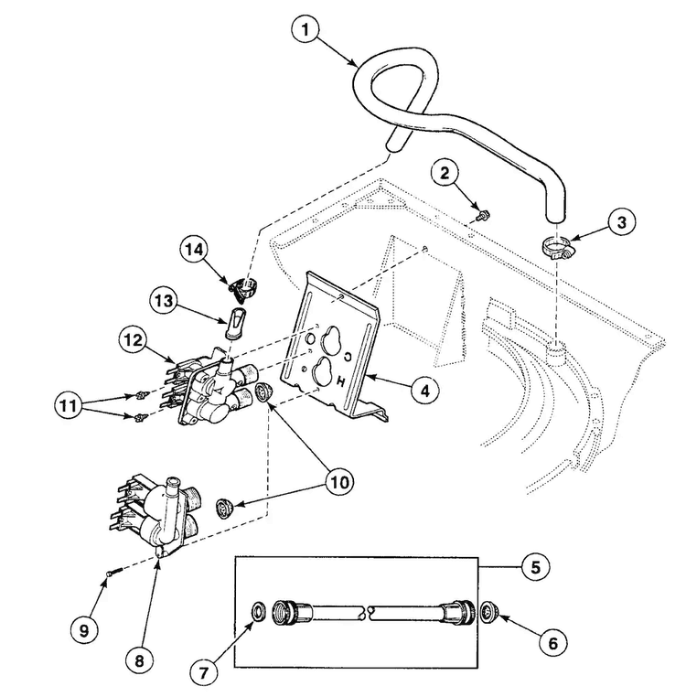 Valve Assy Diagram and Parts List for SWT220WM  Speed Queen Washer