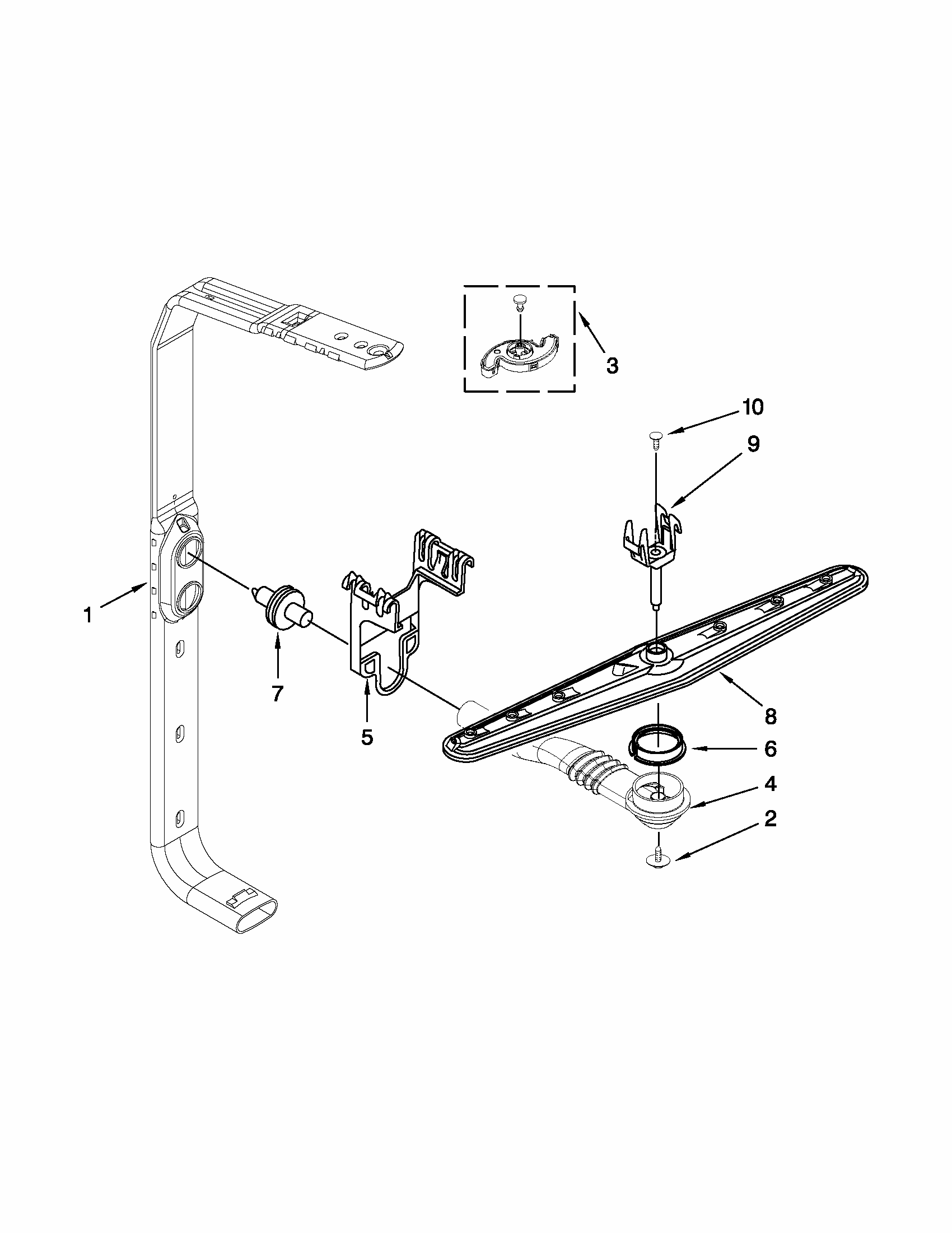 Upper Wash And Rinse Parts Diagram and Parts List for MDB8959SBB2  Maytag Dishwasher