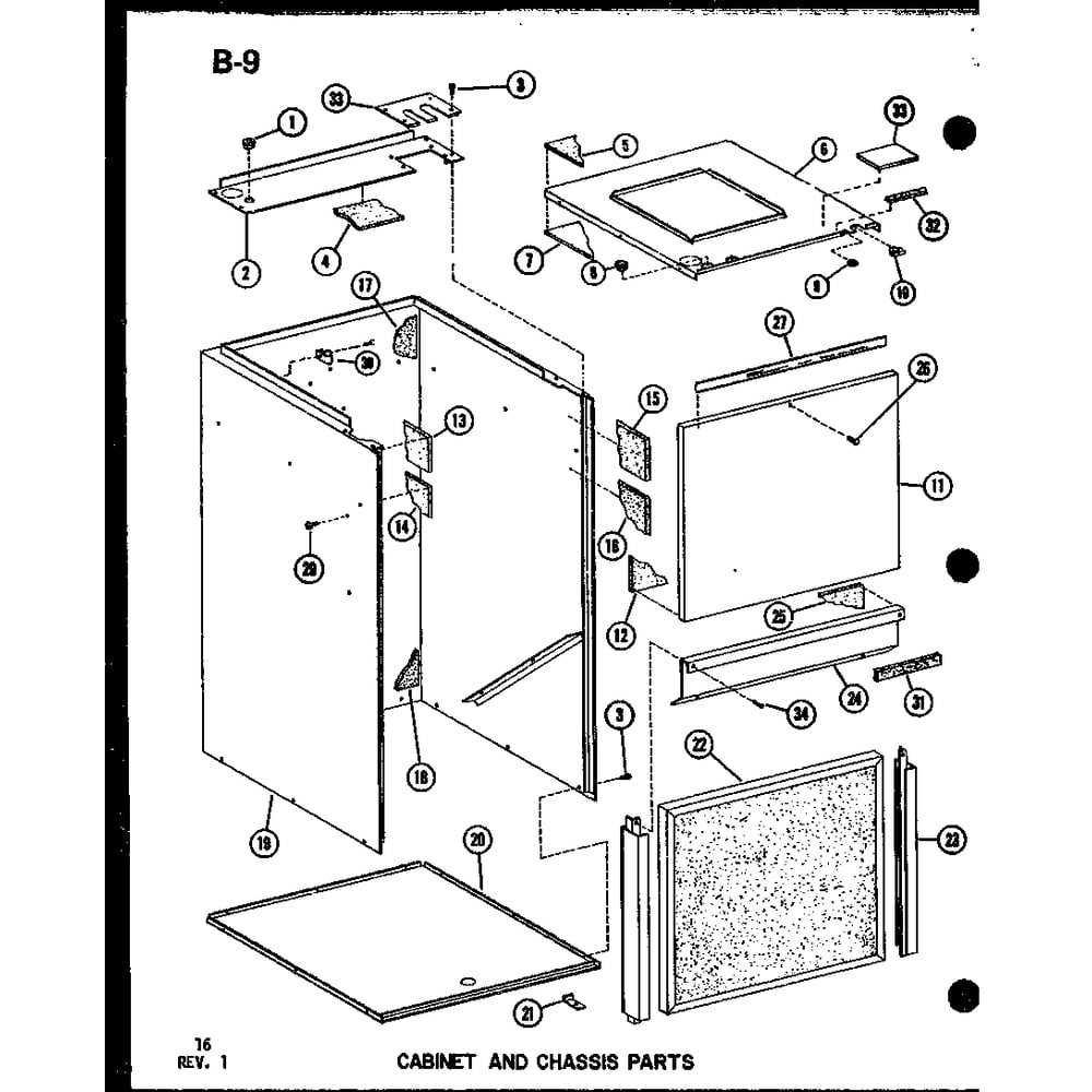 Cabinet And Chassis Parts 2 Diagram and Parts List for BBC3610M-B P67346-6C Amana Air Conditioner