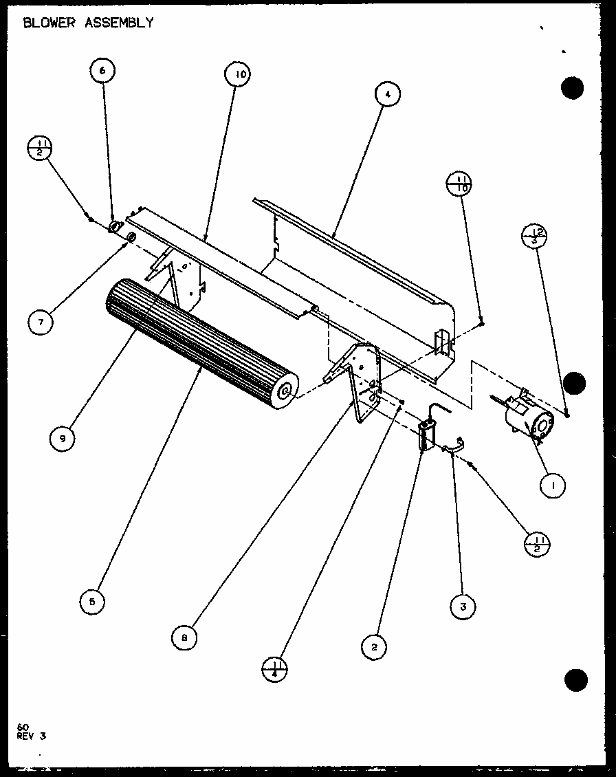 Blower Assembly (pth12300e/p9806815r) (pth12400e/p9806915r) (pth12300ec/p9811815r) (pth12400ec/p9872315r) Diagram and Parts List for PTH09400F P1102701R Amana Air Conditioner