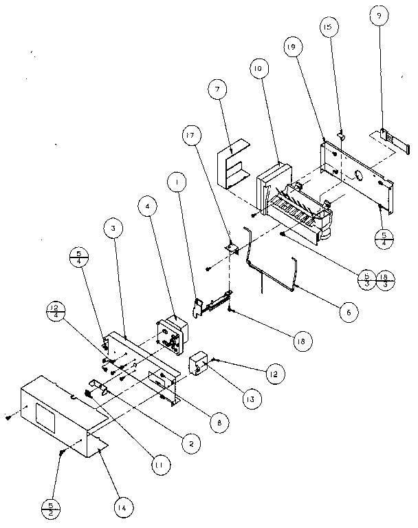 Ice Maker Diagram and Parts List for 36541-P1121701W  Amana Refrigerator