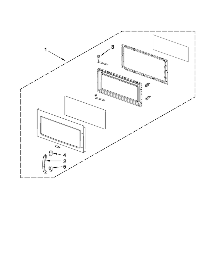 Door Parts Diagram and Parts List for JMV9186WP1  Jenn-Air Microwave