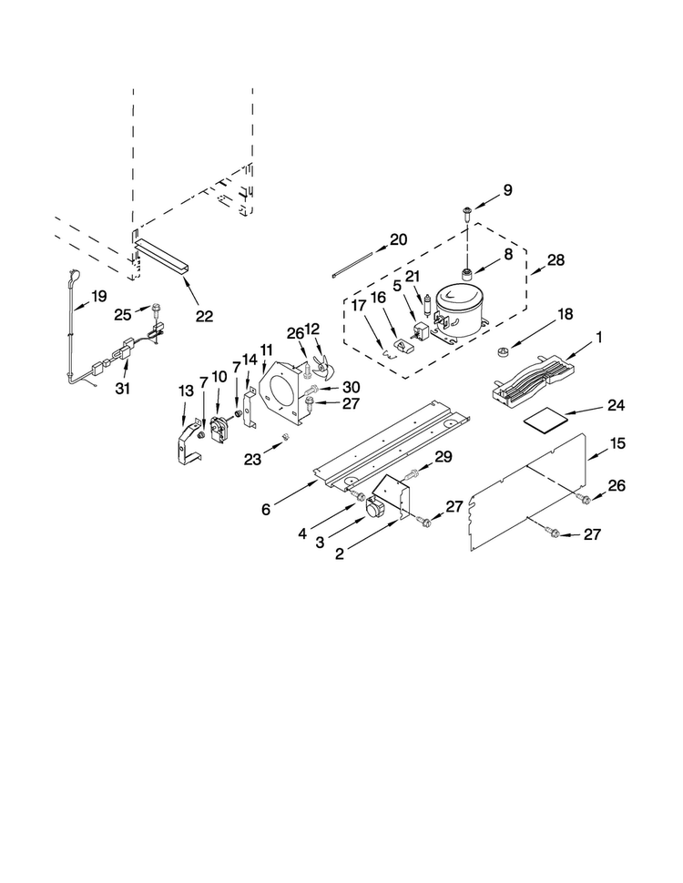 Unit Parts Diagram and Parts List for JUR248RBCX02  Jenn-Air Refrigerator
